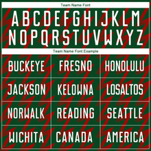 Load image into Gallery viewer, Custom Kelly Green White-Red Zigzag Shape Sublimation Soccer Uniform Jersey