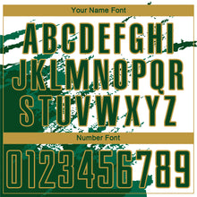 Load image into Gallery viewer, Custom White Green Kelly Green-Gold Abstract Fragment Art Splash Sublimation Soccer Uniform Jersey