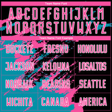 Laden Sie das Bild in den Galerie-Viewer, Custom Black Pink-Teal Abstract Fragment Art Splash Sublimation Soccer Uniform Jersey