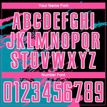 Laden Sie das Bild in den Galerie-Viewer, Custom Black Pink-Teal Abstract Fragment Art Splash Sublimation Soccer Uniform Jersey