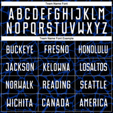 Charger l'image dans la galerie, Custom Black White-Royal Abstract Network Splash Sublimation Soccer Uniform Jersey