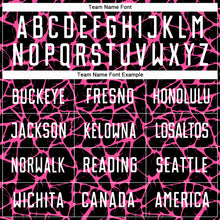 Charger l'image dans la galerie, Custom Black White-Pink Abstract Network Splash Sublimation Soccer Uniform Jersey