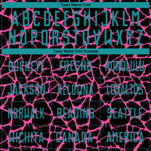 Laden Sie das Bild in den Galerie-Viewer, Custom Black Teal-Pink Abstract Network Splash Sublimation Soccer Uniform Jersey