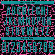 Laden Sie das Bild in den Galerie-Viewer, Custom Black Teal-Pink Abstract Network Splash Sublimation Soccer Uniform Jersey