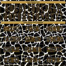 Charger l'image dans la galerie, Custom Black White-Old Gold Abstract Network Splash Sublimation Soccer Uniform Jersey