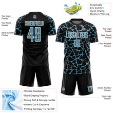Charger l'image dans la galerie, Custom Black Shadow Blue-White Abstract Network Splash Sublimation Soccer Uniform Jersey