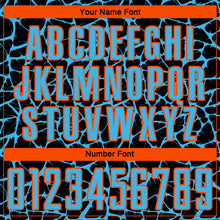 Charger l'image dans la galerie, Custom Black Sky Blue-Orange Abstract Network Splash Sublimation Soccer Uniform Jersey