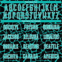 Charger l'image dans la galerie, Custom Black Aqua-White Abstract Network Splash Sublimation Soccer Uniform Jersey