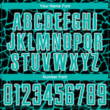 Charger l'image dans la galerie, Custom Black Aqua-White Abstract Network Splash Sublimation Soccer Uniform Jersey