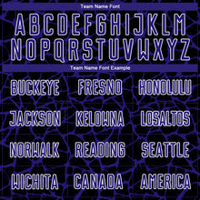 Laden Sie das Bild in den Galerie-Viewer, Custom Black Dark Purple-White Abstract Network Splash Sublimation Soccer Uniform Jersey