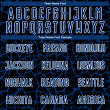 Charger l'image dans la galerie, Custom Black US Navy Blue-White Abstract Network Splash Sublimation Soccer Uniform Jersey