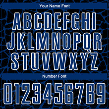 Charger l'image dans la galerie, Custom Black US Navy Blue-White Abstract Network Splash Sublimation Soccer Uniform Jersey