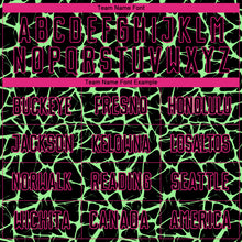 Laden Sie das Bild in den Galerie-Viewer, Custom Black Pea Green-Hot Pink Abstract Network Splash Sublimation Soccer Uniform Jersey