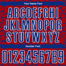 Charger l'image dans la galerie, Custom Red Royal-White Abstract Network Splash Sublimation Soccer Uniform Jersey