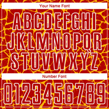 Charger l'image dans la galerie, Custom Red Gold-White Abstract Network Splash Sublimation Soccer Uniform Jersey