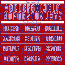 Charger l'image dans la galerie, Custom Red Purple-White Abstract Network Splash Sublimation Soccer Uniform Jersey