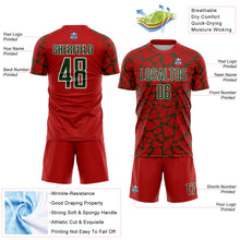 Charger l'image dans la galerie, Custom Red Green-White Abstract Network Splash Sublimation Soccer Uniform Jersey