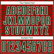 Charger l'image dans la galerie, Custom Red Green-White Abstract Network Splash Sublimation Soccer Uniform Jersey