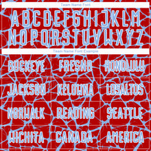 Charger l'image dans la galerie, Custom Red Light Blue-White Abstract Network Splash Sublimation Soccer Uniform Jersey