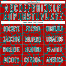 Charger l'image dans la galerie, Custom Red Teal-White Abstract Network Splash Sublimation Soccer Uniform Jersey