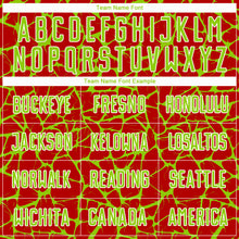 Charger l'image dans la galerie, Custom Red Neon Green-White Abstract Network Splash Sublimation Soccer Uniform Jersey