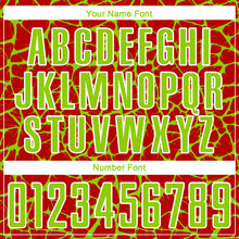 Charger l'image dans la galerie, Custom Red Neon Green-White Abstract Network Splash Sublimation Soccer Uniform Jersey