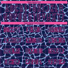 Laden Sie das Bild in den Galerie-Viewer, Custom Navy Light Blue-Pink Abstract Network Splash Sublimation Soccer Uniform Jersey