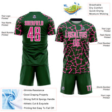 Загрузить изображение в средство просмотра галереи, Custom Green Pink-White Abstract Network Splash Sublimation Soccer Uniform Jersey