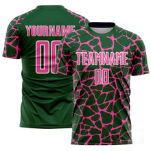 Загрузить изображение в средство просмотра галереи, Custom Green Pink-White Abstract Network Splash Sublimation Soccer Uniform Jersey