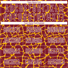 Загрузить изображение в средство просмотра галереи, Custom Crimson Gold-White Abstract Network Splash Sublimation Soccer Uniform Jersey