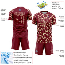 Загрузить изображение в средство просмотра галереи, Custom Crimson Cream Abstract Network Splash Sublimation Soccer Uniform Jersey