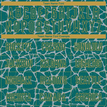 Charger l'image dans la galerie, Custom Teal Gray-Old Gold Abstract Network Splash Sublimation Soccer Uniform Jersey