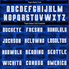 Laden Sie das Bild in den Galerie-Viewer, Custom Navy White-Thunder Blue Line Sublimation Soccer Uniform Jersey