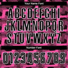 Laden Sie das Bild in den Galerie-Viewer, Custom Black Pink-White Line Sublimation Soccer Uniform Jersey