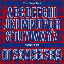 Laden Sie das Bild in den Galerie-Viewer, Custom Red Royal-White Line Sublimation Soccer Uniform Jersey