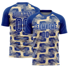 Load image into Gallery viewer, Custom Royal Cream-White Line Sublimation Soccer Uniform Jersey