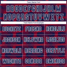 Laden Sie das Bild in den Galerie-Viewer, Custom Navy Crimson-White Line Sublimation Soccer Uniform Jersey