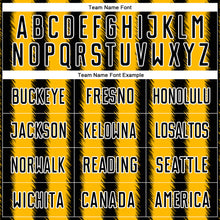 Load image into Gallery viewer, Custom Black Gold-White Line Sublimation Soccer Uniform Jersey