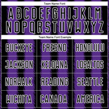 Load image into Gallery viewer, Custom Black Purple-White Line Sublimation Soccer Uniform Jersey