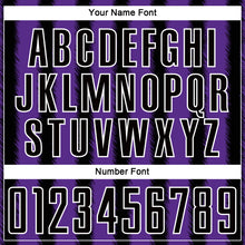 Load image into Gallery viewer, Custom Black Purple-White Line Sublimation Soccer Uniform Jersey