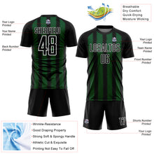 Laden Sie das Bild in den Galerie-Viewer, Custom Black Green-White Line Sublimation Soccer Uniform Jersey