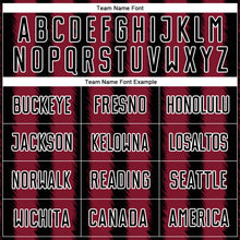 Load image into Gallery viewer, Custom Black Crimson-White Line Sublimation Soccer Uniform Jersey