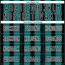 Load image into Gallery viewer, Custom Black Teal-White Line Sublimation Soccer Uniform Jersey