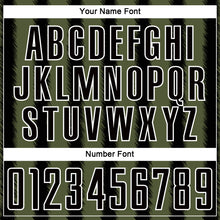 Laden Sie das Bild in den Galerie-Viewer, Custom Black Olive-White Line Sublimation Soccer Uniform Jersey