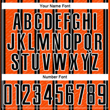 Laden Sie das Bild in den Galerie-Viewer, Custom Black Orange-White Line Sublimation Soccer Uniform Jersey