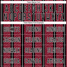 Laden Sie das Bild in den Galerie-Viewer, Custom Black Crimson-White Line Sublimation Soccer Uniform Jersey