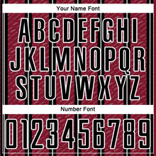 Laden Sie das Bild in den Galerie-Viewer, Custom Black Crimson-White Line Sublimation Soccer Uniform Jersey