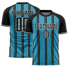 Charger l'image dans la galerie, Custom Black Panther Blue-White Line Sublimation Soccer Uniform Jersey