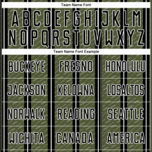 Laden Sie das Bild in den Galerie-Viewer, Custom Black Olive-White Line Sublimation Soccer Uniform Jersey