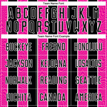 Laden Sie das Bild in den Galerie-Viewer, Custom Black Pink-White Line Sublimation Soccer Uniform Jersey